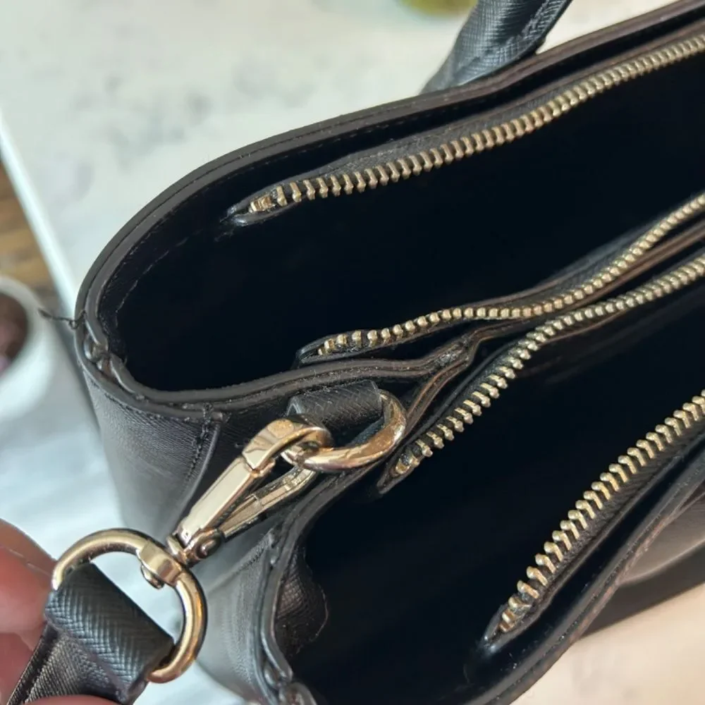 Zara Zipper City Laptop Bag Gold Hardware